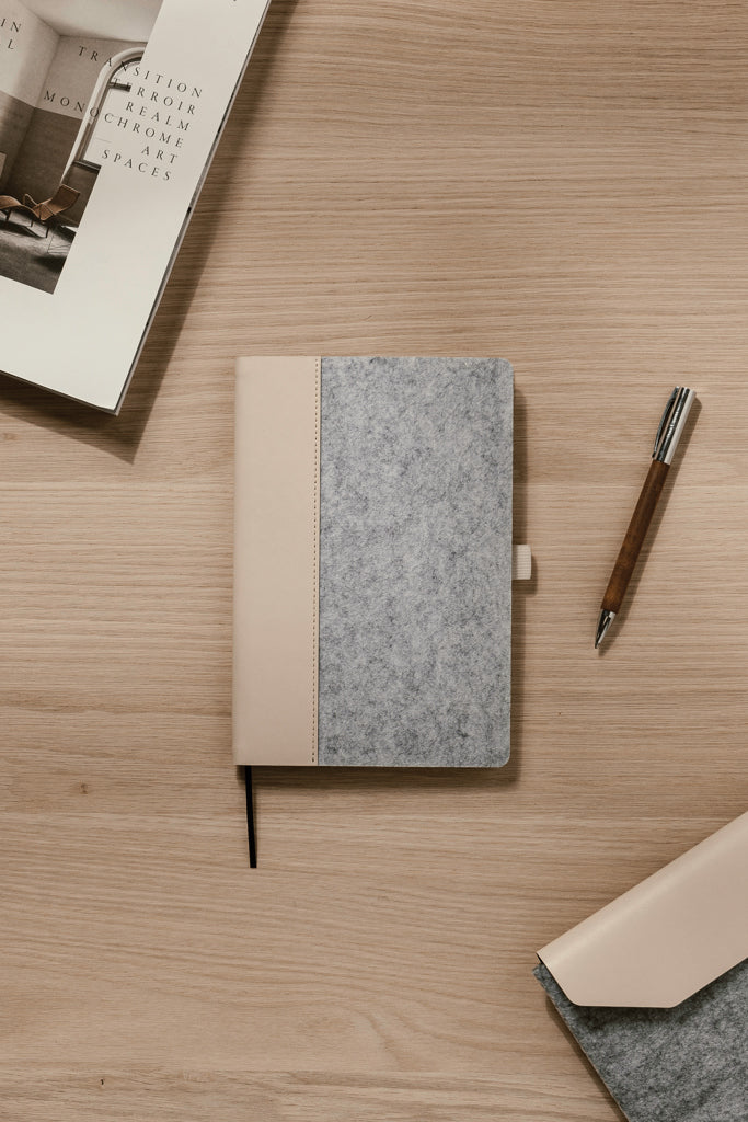 VINGA Albon A5-Notizbuch aus GRS recyceltem Filz
