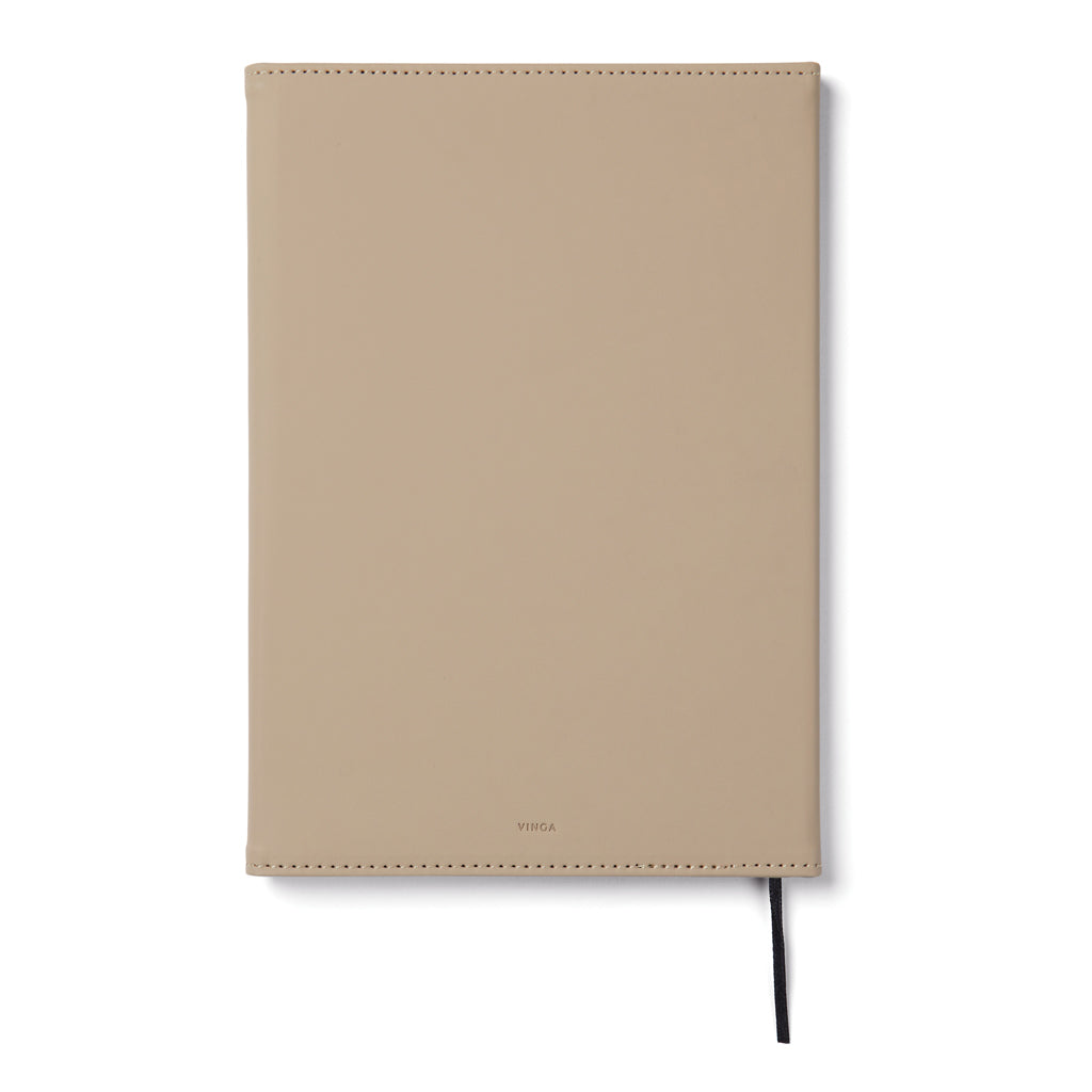VINGA Baltimore GRS-zertifiziertes Papier & PU-Notizbuch – greige