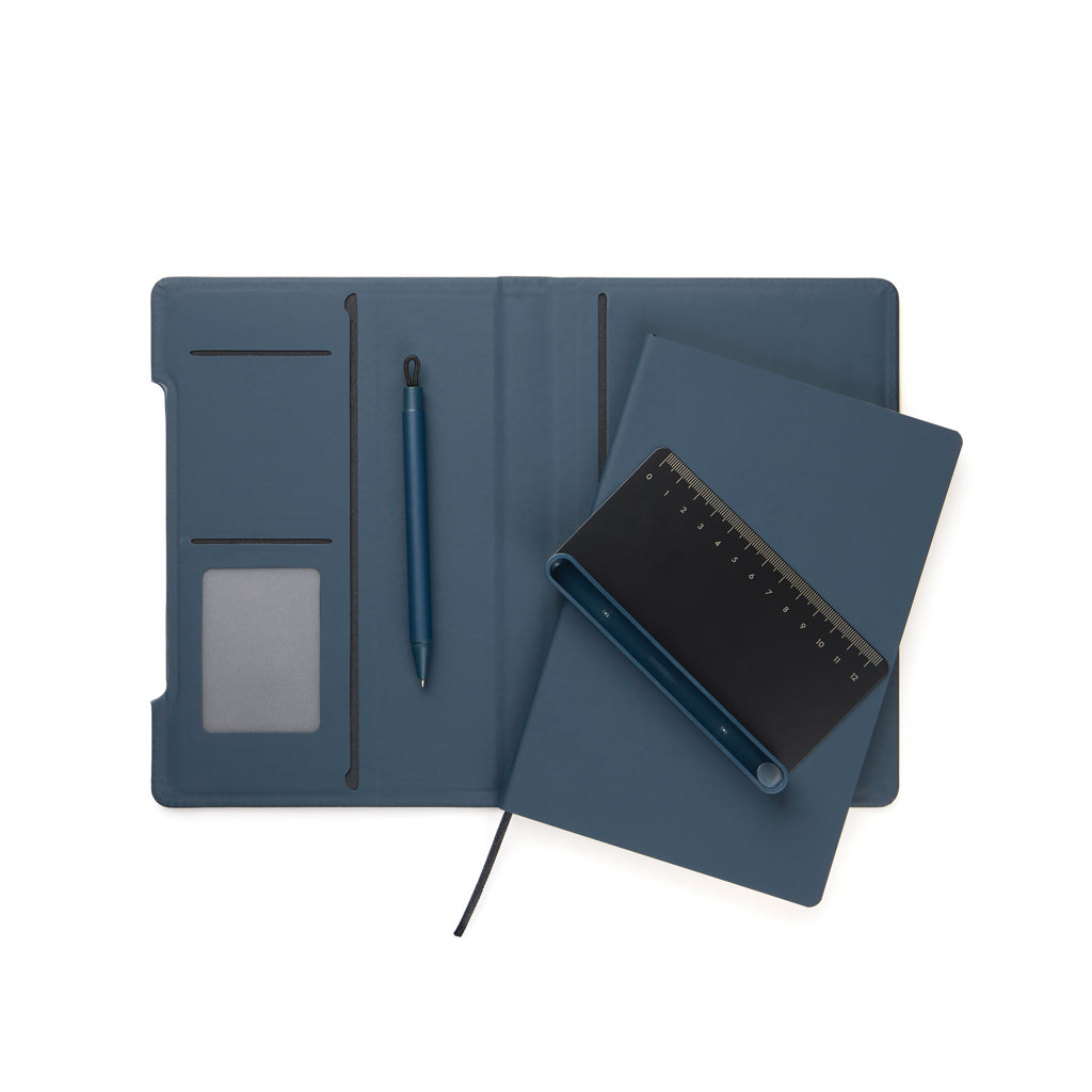 VINGA Baltimore RCS 4-in-1 nachfüllbares Notizbuch – navy blau