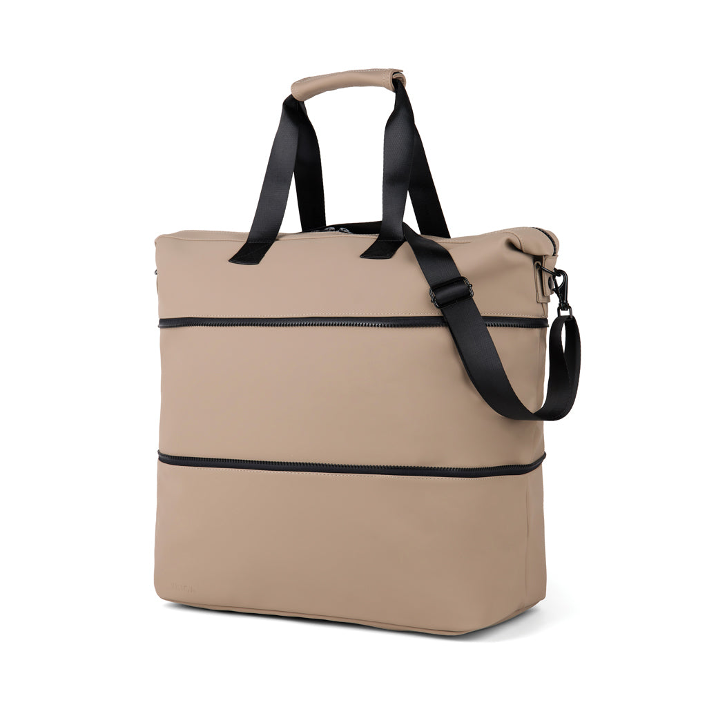 VINGA Baltimore RCS – erweiterbare Wochenendtasche – greige