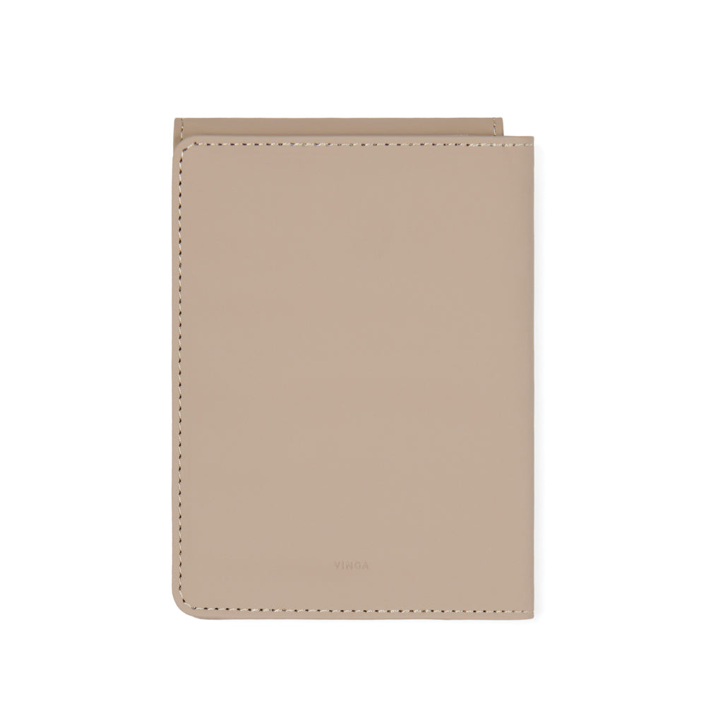 VINGA Baltimore RCS recycelte Polyester-RFID-Reisepasshülle – greige