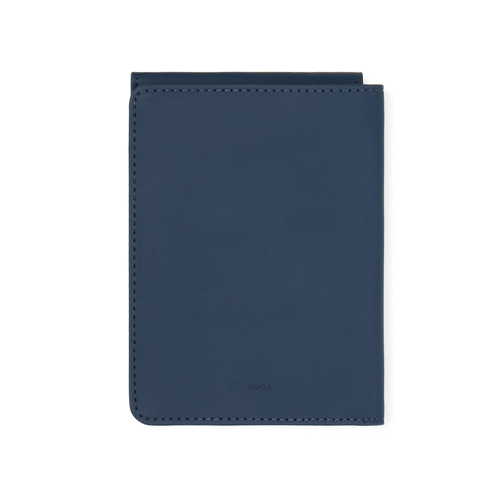 VINGA Baltimore RCS recycelte Polyester-RFID-Reisepasshülle – navy blau