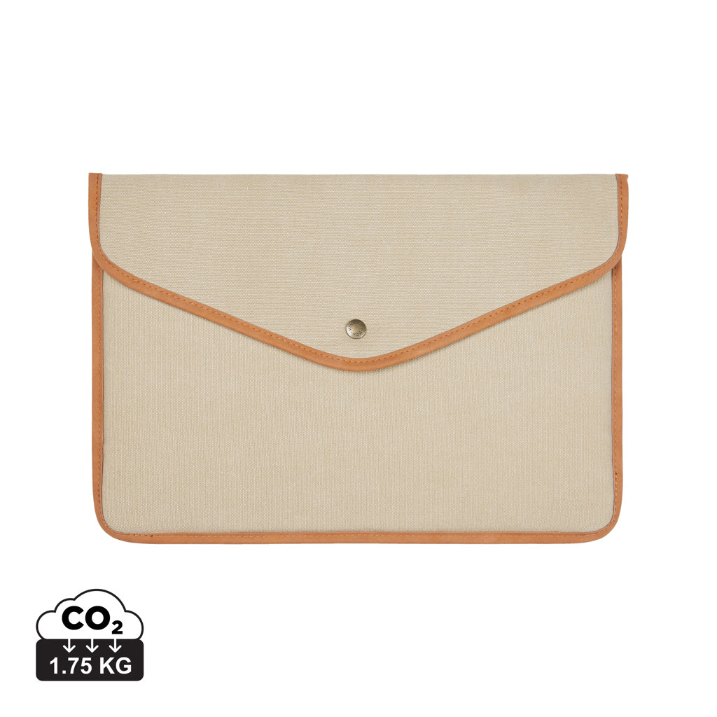 VINGA Bosler 14" Laptop-Tasche aus GRS recyceltem Canvas – beige