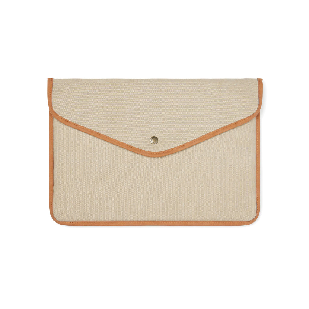 VINGA Bosler 14" Laptop-Tasche aus GRS recyceltem Canvas – beige