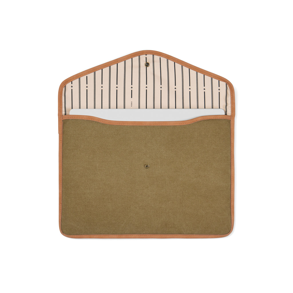 VINGA Bosler 14" Laptop-Tasche aus GRS recyceltem Canvas – grün