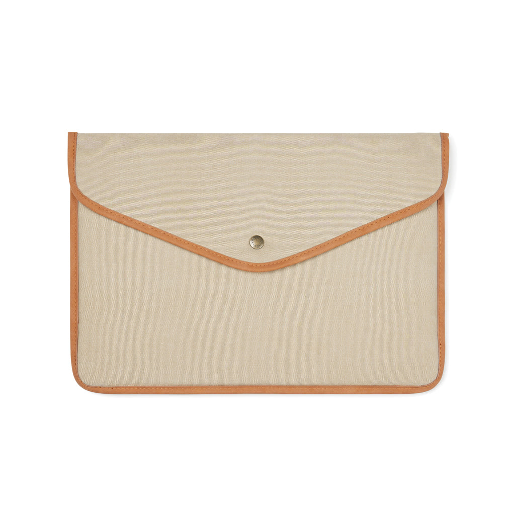 VINGA Bosler 16" Laptop-Tasche aus GRS recyceltem Canvas – beige