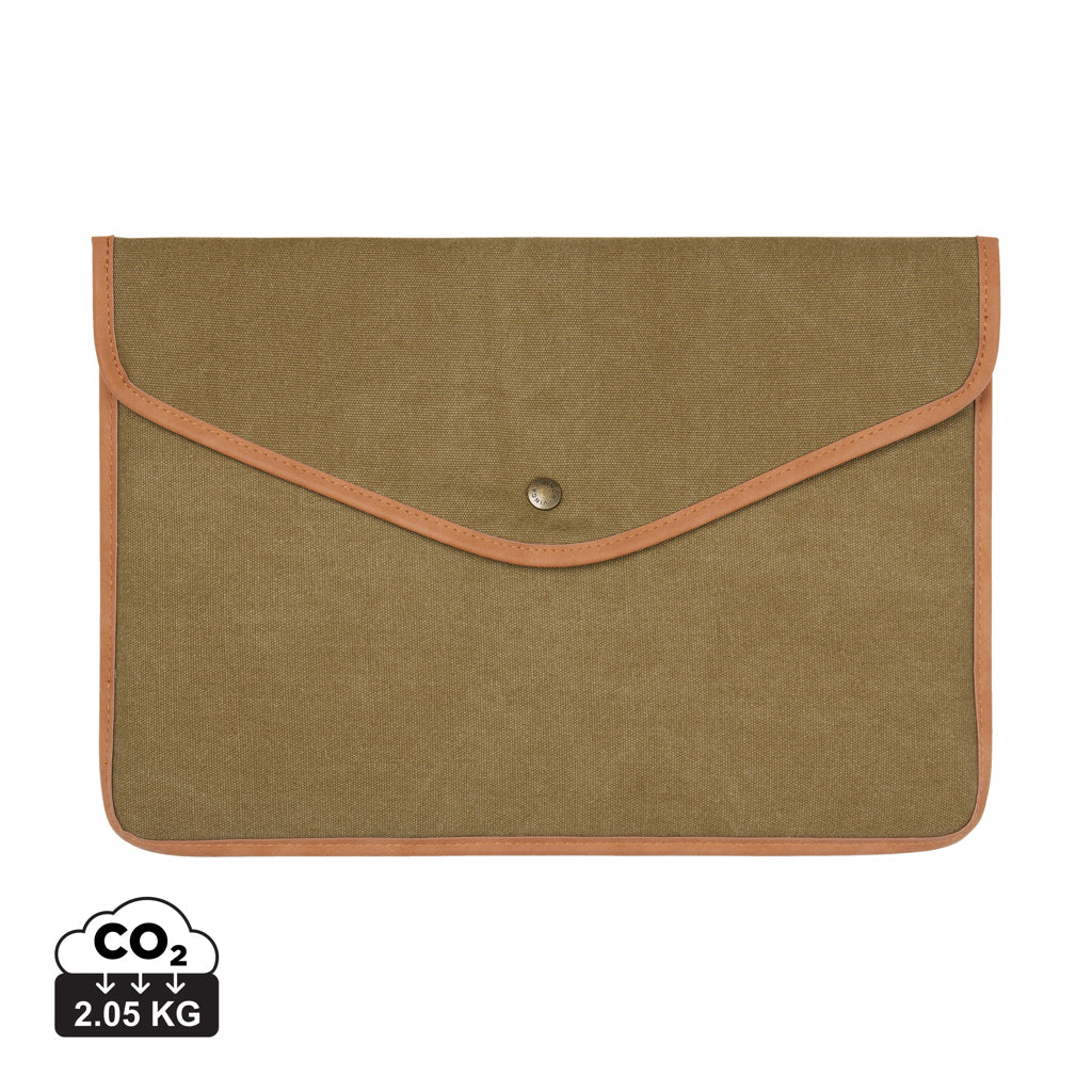 VINGA Bosler 16" Laptop-Tasche aus GRS recyceltem Canvas – grün