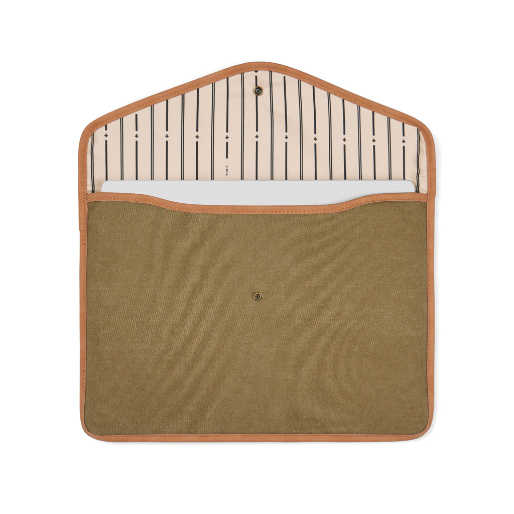 VINGA Bosler 16" Laptop-Tasche aus GRS recyceltem Canvas – grün