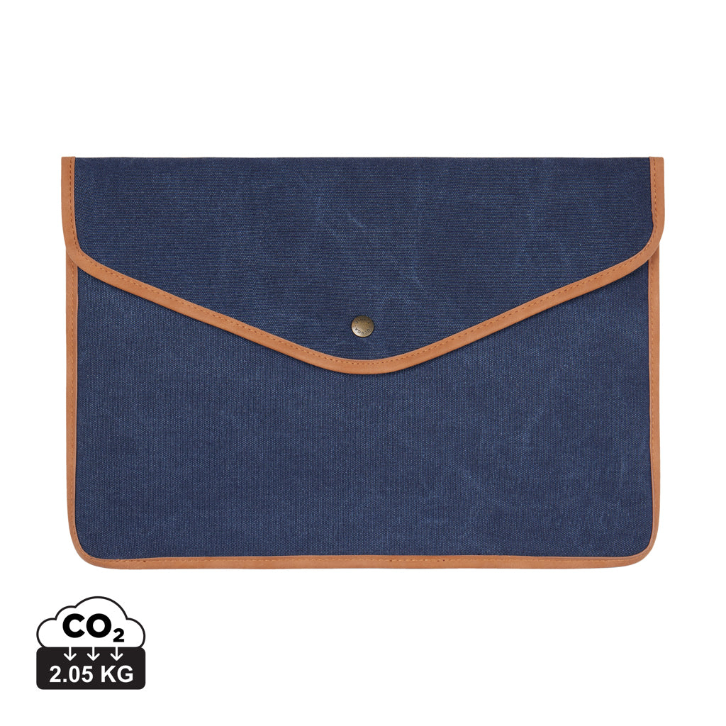 VINGA Bosler 16" Laptop-Tasche aus GRS recyceltem Canvas – navy blau