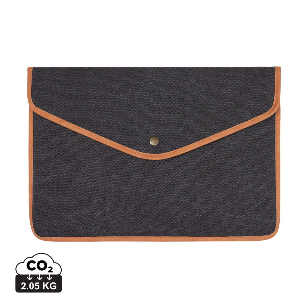 VINGA Bosler 16" Laptop-Tasche aus GRS recyceltem Canvas – schwarz