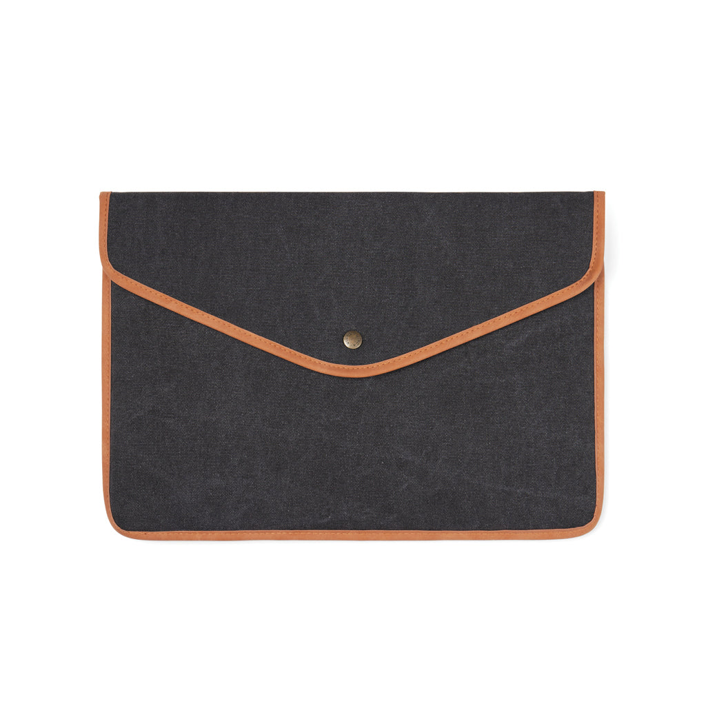 VINGA Bosler 16" Laptop-Tasche aus GRS recyceltem Canvas – schwarz