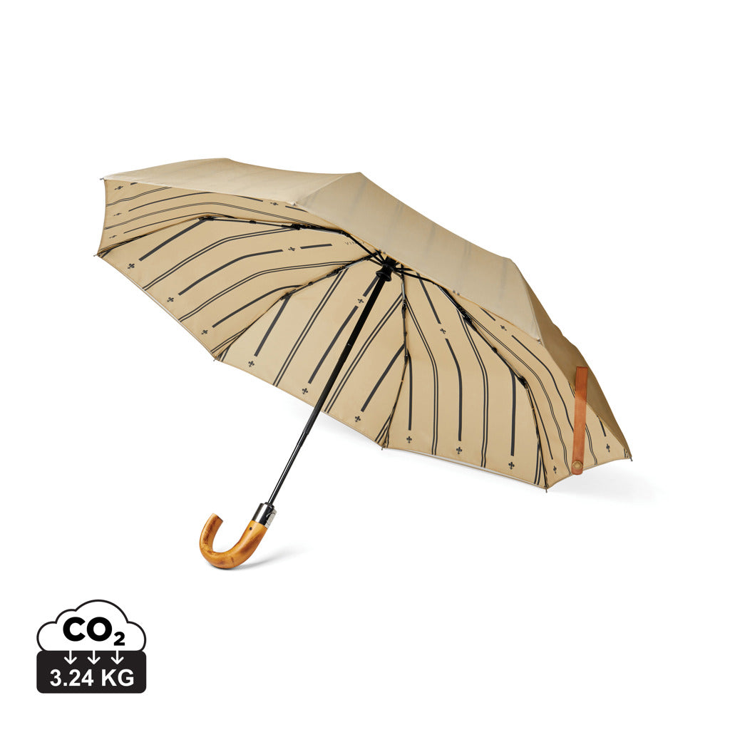 VINGA Bosler AWARE™ 21" faltbarer Schirm aus recyceltem PET – beige