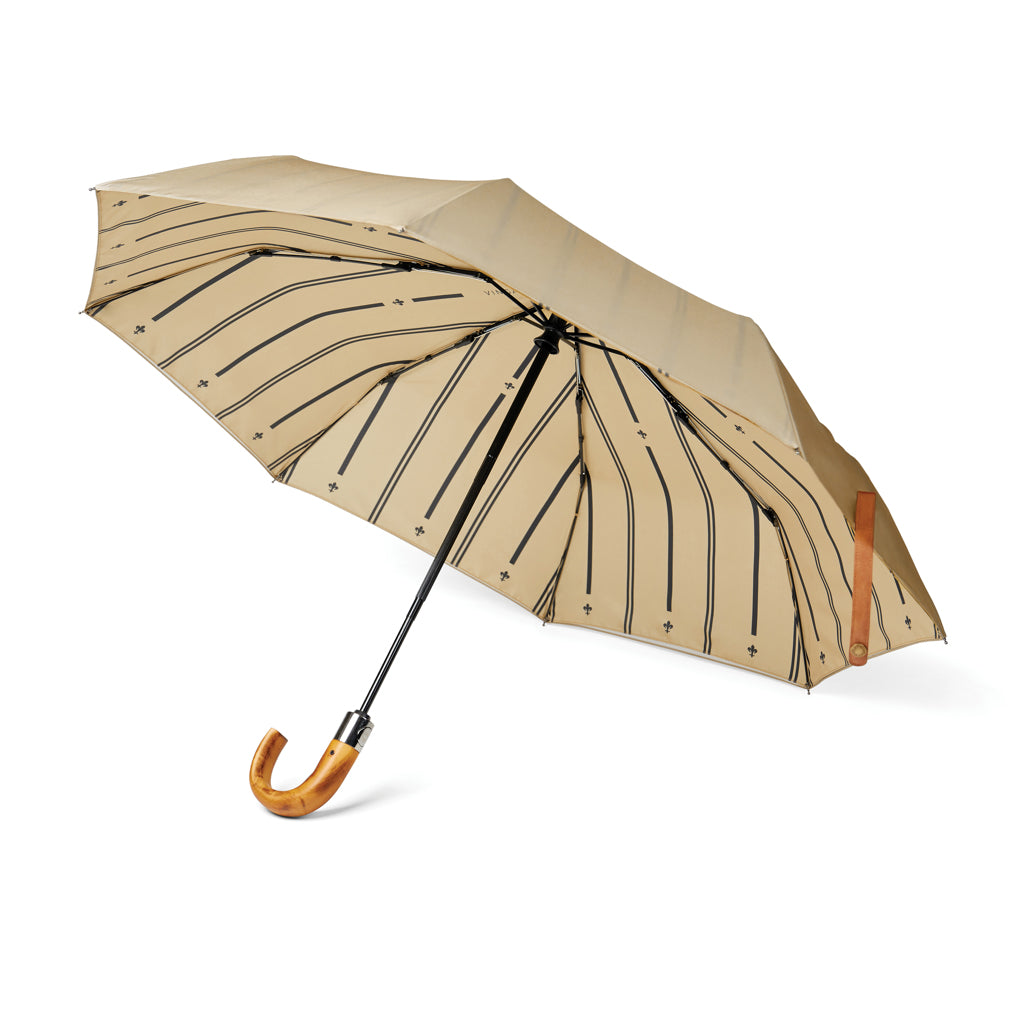 VINGA Bosler AWARE™ 21" faltbarer Schirm aus recyceltem PET – beige