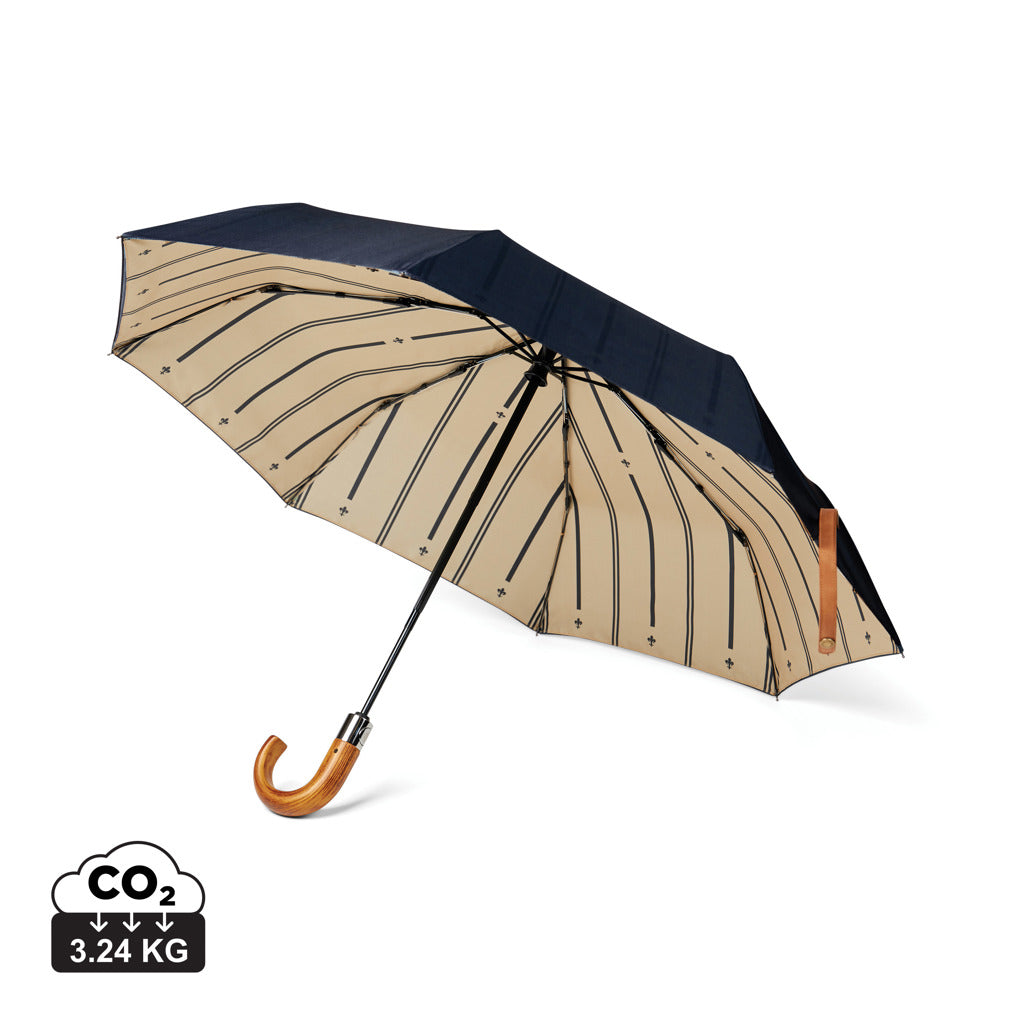 VINGA Bosler AWARE™ 21" faltbarer Schirm aus recyceltem PET – navy blau