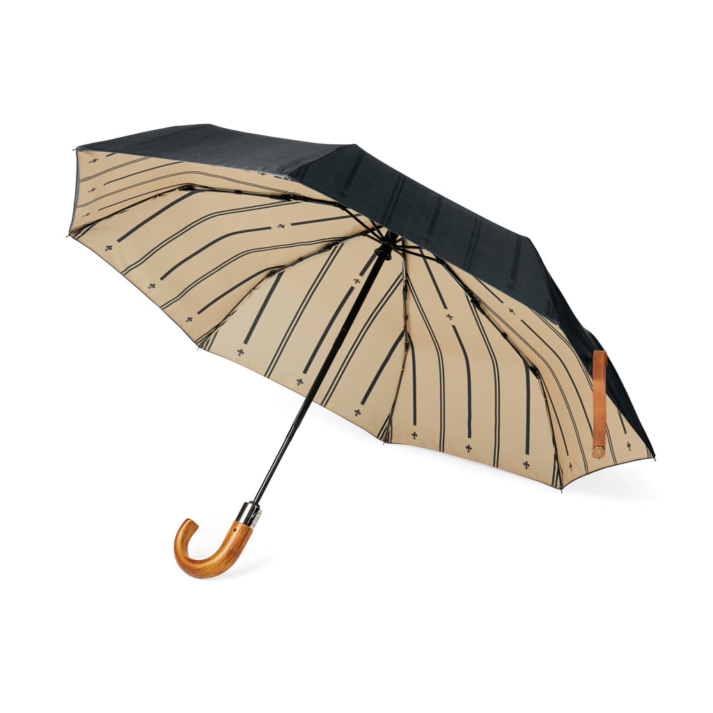 VINGA Bosler AWARE™ 21" faltbarer Schirm aus recyceltem PET – schwarz
