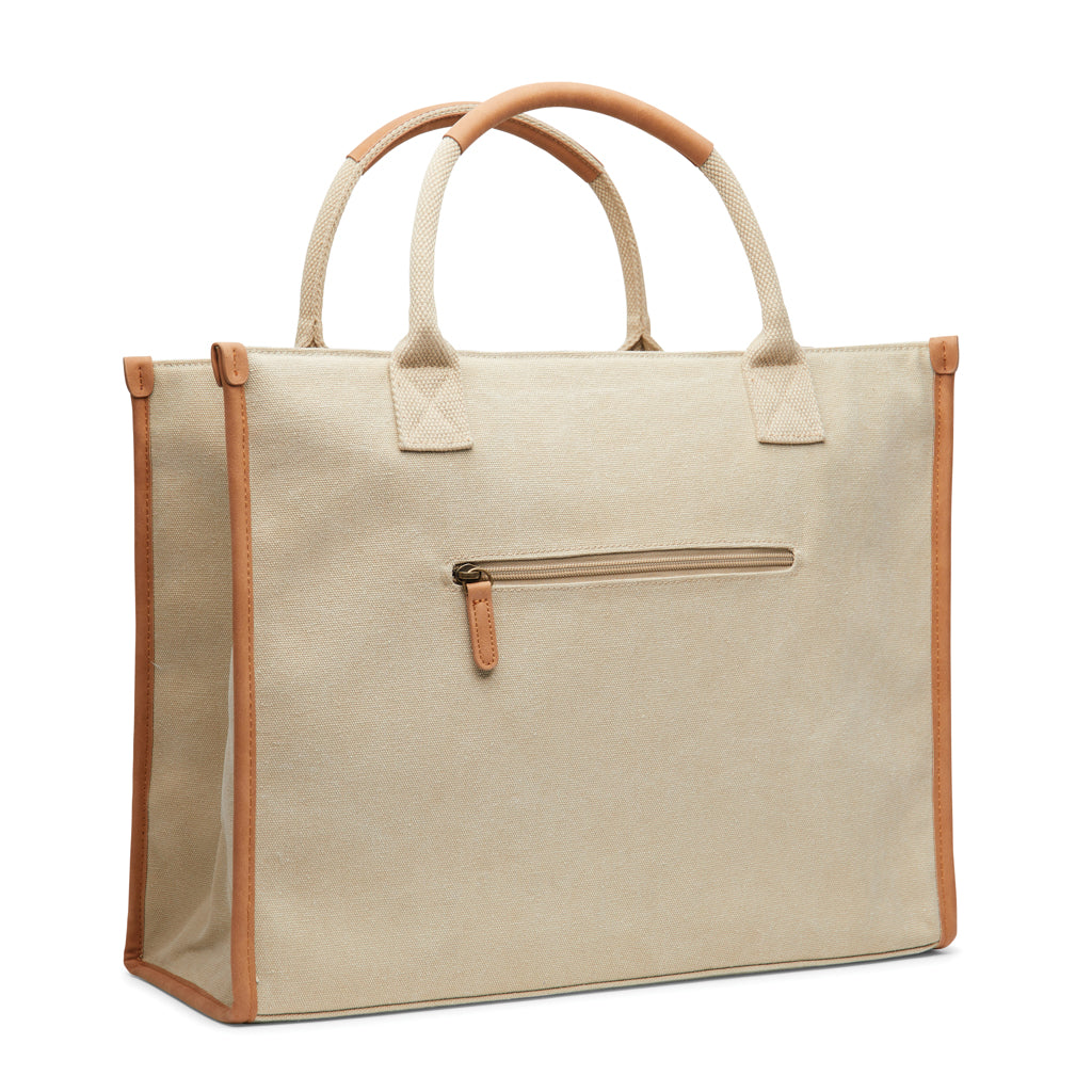 VINGA Bosler Büro-Tasche aus RCS recyceltem Canvas – beige