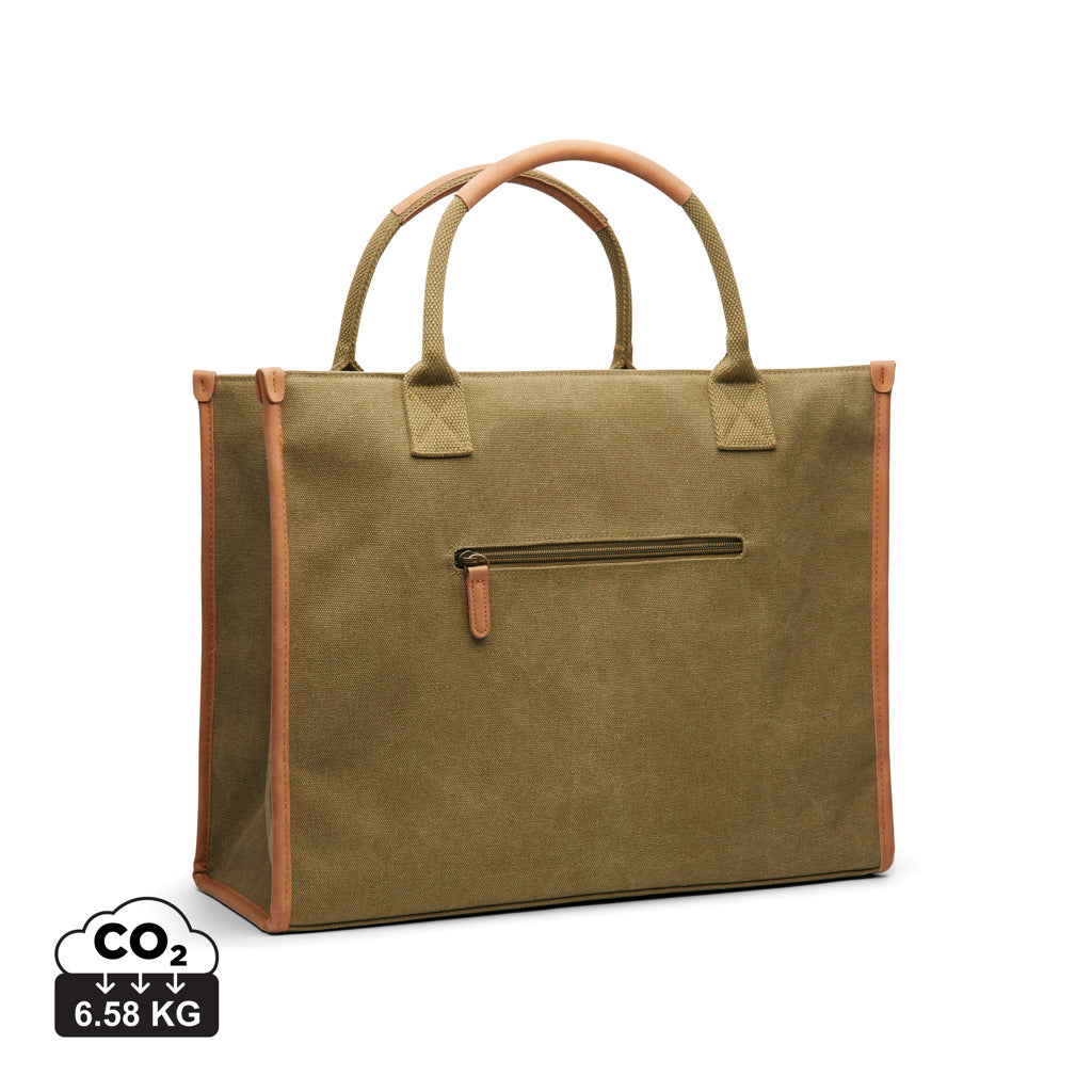 VINGA Bosler Büro-Tasche aus RCS recyceltem Canvas – grün