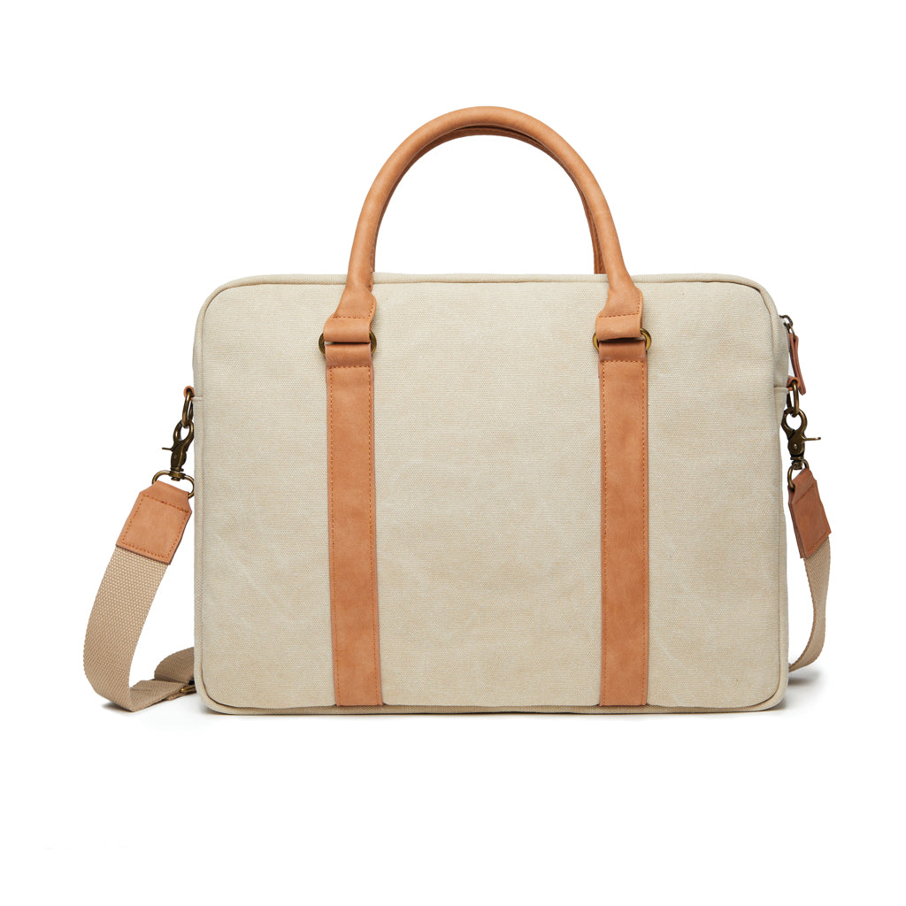 VINGA Bosler Computertasche aus RCS recyceltem Canvas – beige