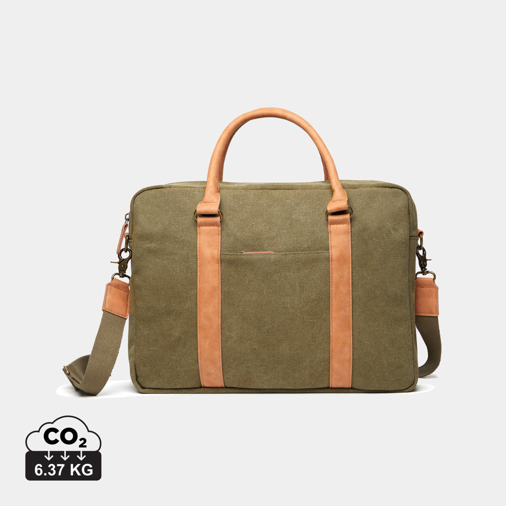 VINGA Bosler Computertasche aus RCS recyceltem Canvas – grün