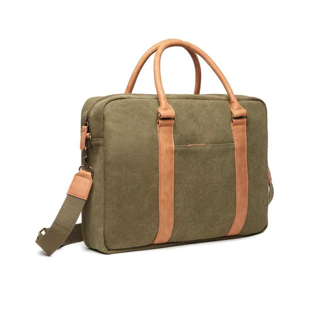 VINGA Bosler Computertasche aus RCS recyceltem Canvas – grün