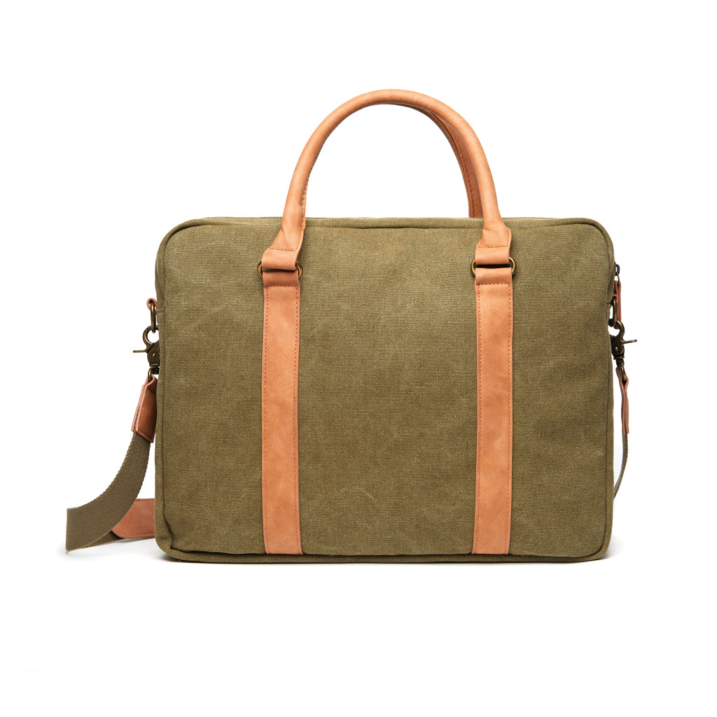 VINGA Bosler Computertasche aus RCS recyceltem Canvas – grün