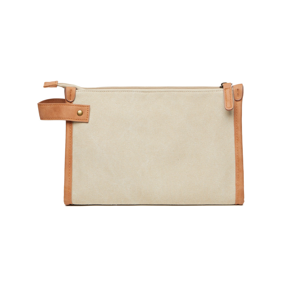 VINGA Bosler Kulturbeutel aus GRS recyceltem Canvas – beige