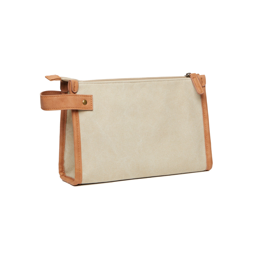 VINGA Bosler Kulturbeutel aus GRS recyceltem Canvas – beige