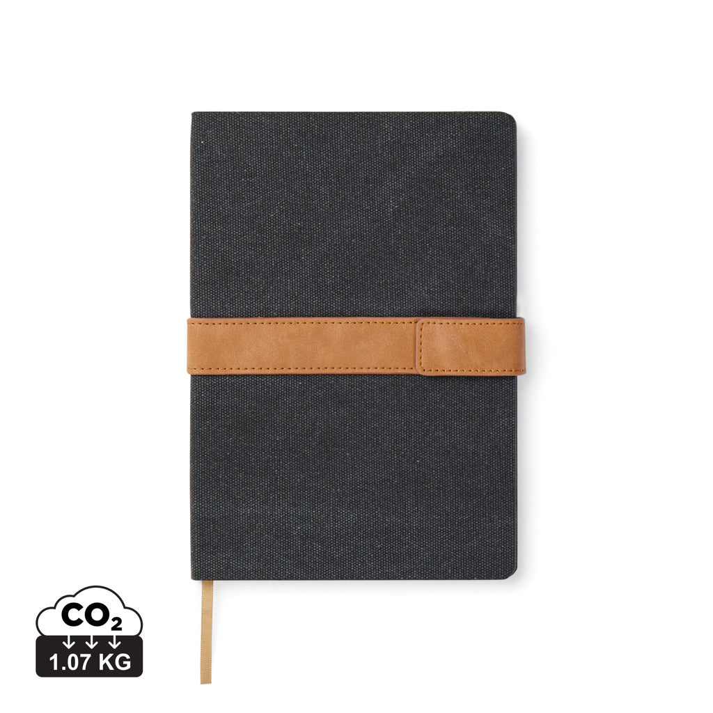 VINGA Bosler Notizbuch aus RCS recyceltem Papier – schwarz