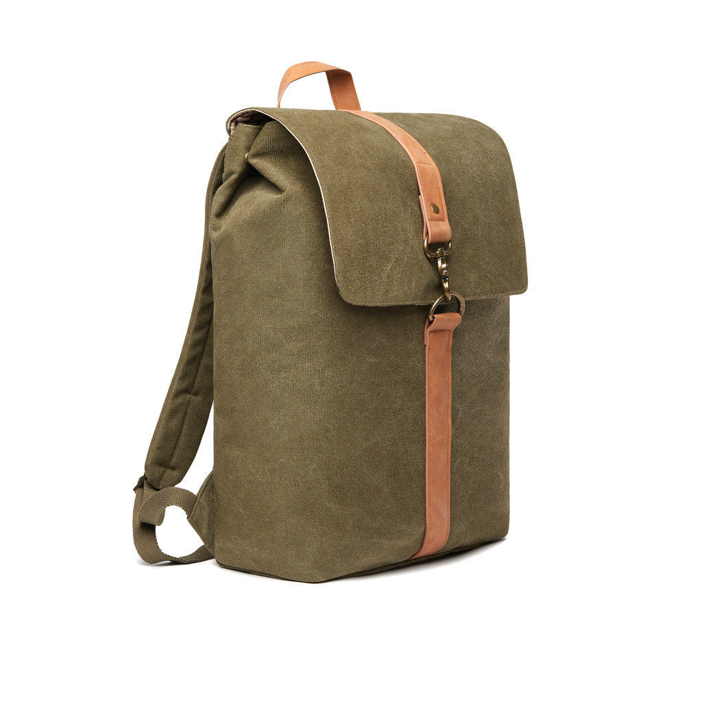 VINGA Bosler Rucksack aus GRS recyceltem Canvas – grün