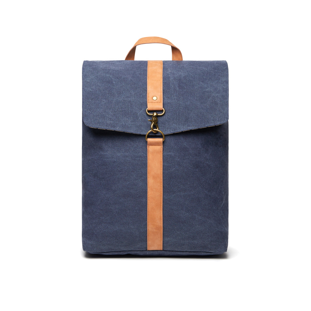 VINGA Bosler Rucksack aus GRS recyceltem Canvas – navy blau