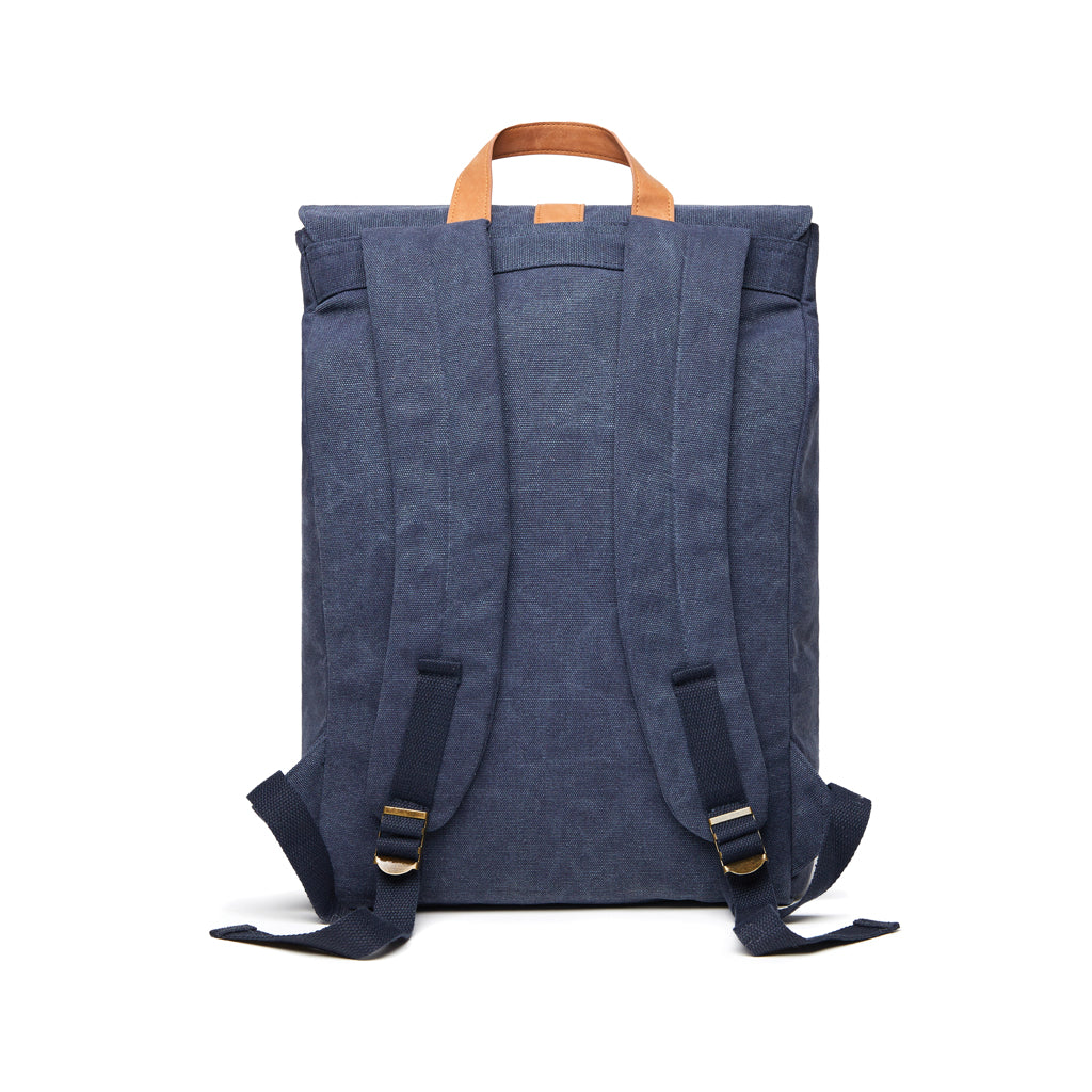 VINGA Bosler Rucksack aus GRS recyceltem Canvas – navy blau
