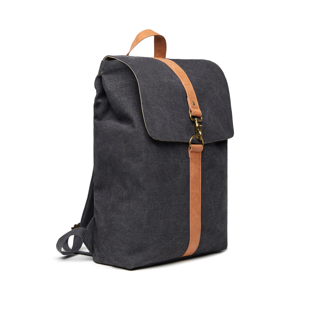 VINGA Bosler Rucksack aus GRS recyceltem Canvas – schwarz