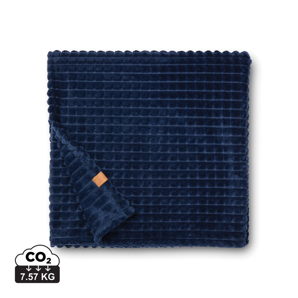 VINGA Branson Decke aus GRS recyceltem PET – navy blau