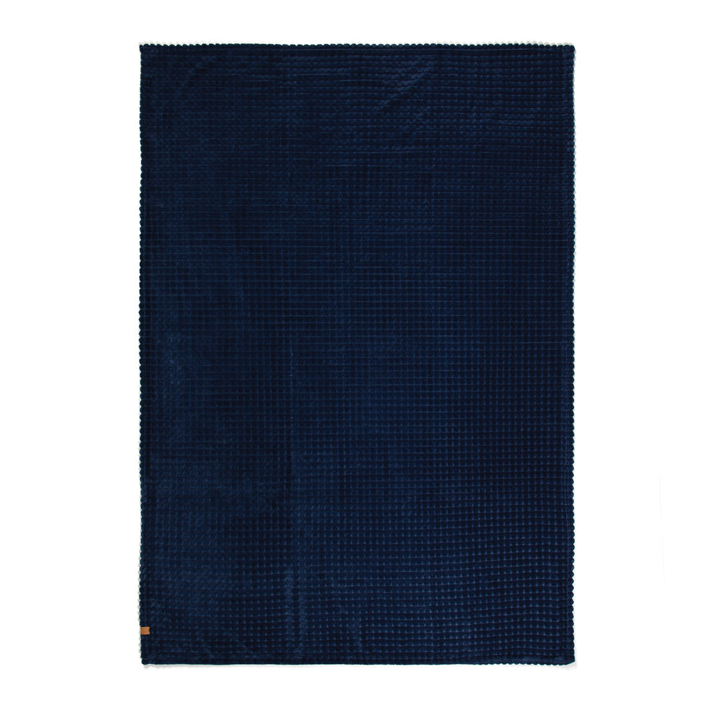 VINGA Branson Decke aus GRS recyceltem PET – navy blau