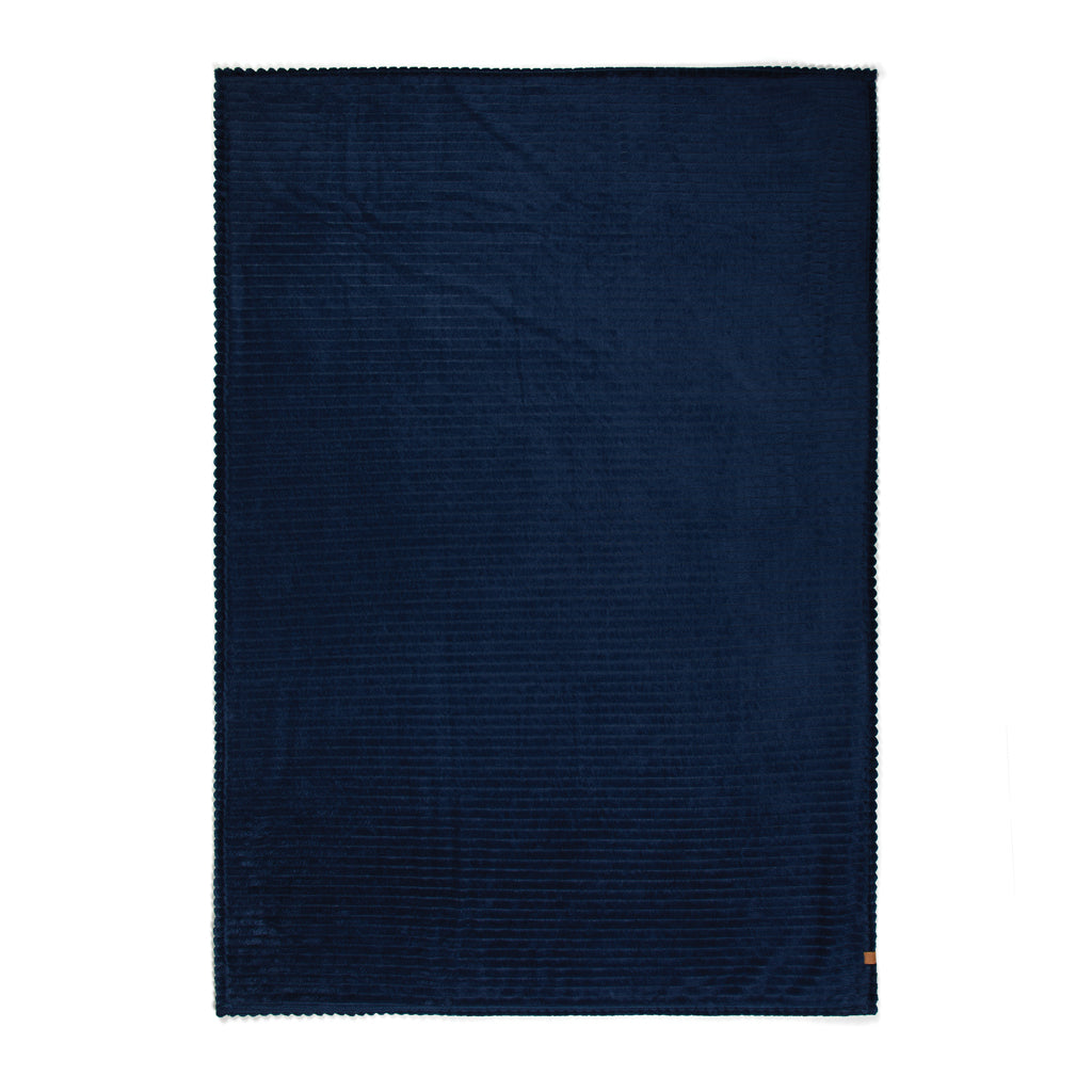 VINGA Branson Decke aus GRS recyceltem PET – navy blau
