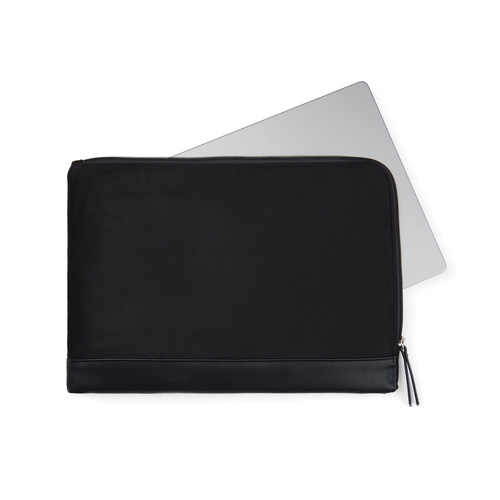VINGA Marlow 16" Laptop Sleeve aus RCS recyceltem Polyester – schwarz