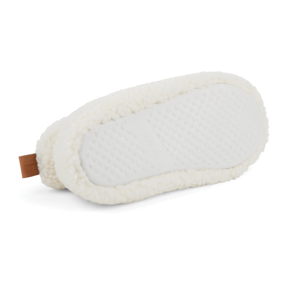 VINGA Santos kuschelige Hausschuhe aus RCS recyceltem PET – off white