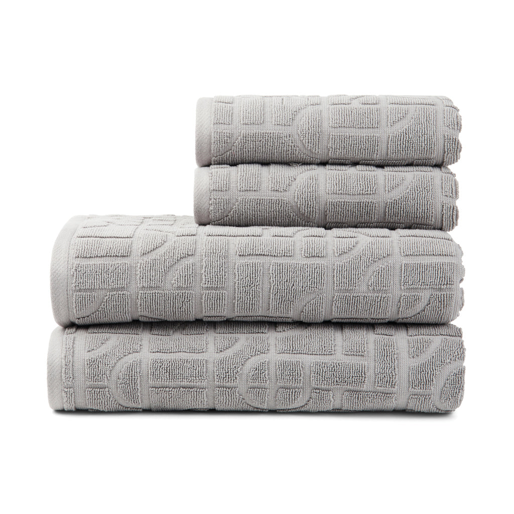 VINGA Verso Handtuch aus OCS Bio-Baumwolle, 4er-Set – grau