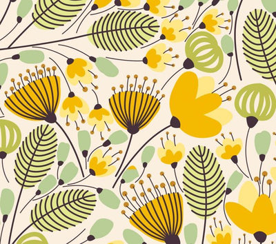 Standarddesign Blumen und Blätter für bedruckte Wachstücher