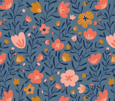 Standarddesign Blüten auf Rosa für bedruckte Wachstücher