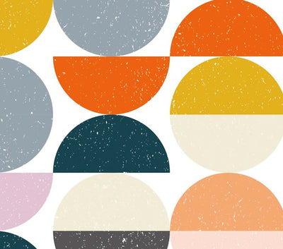 Standarddesign Halbkreise Retro für bedruckte Wachstücher