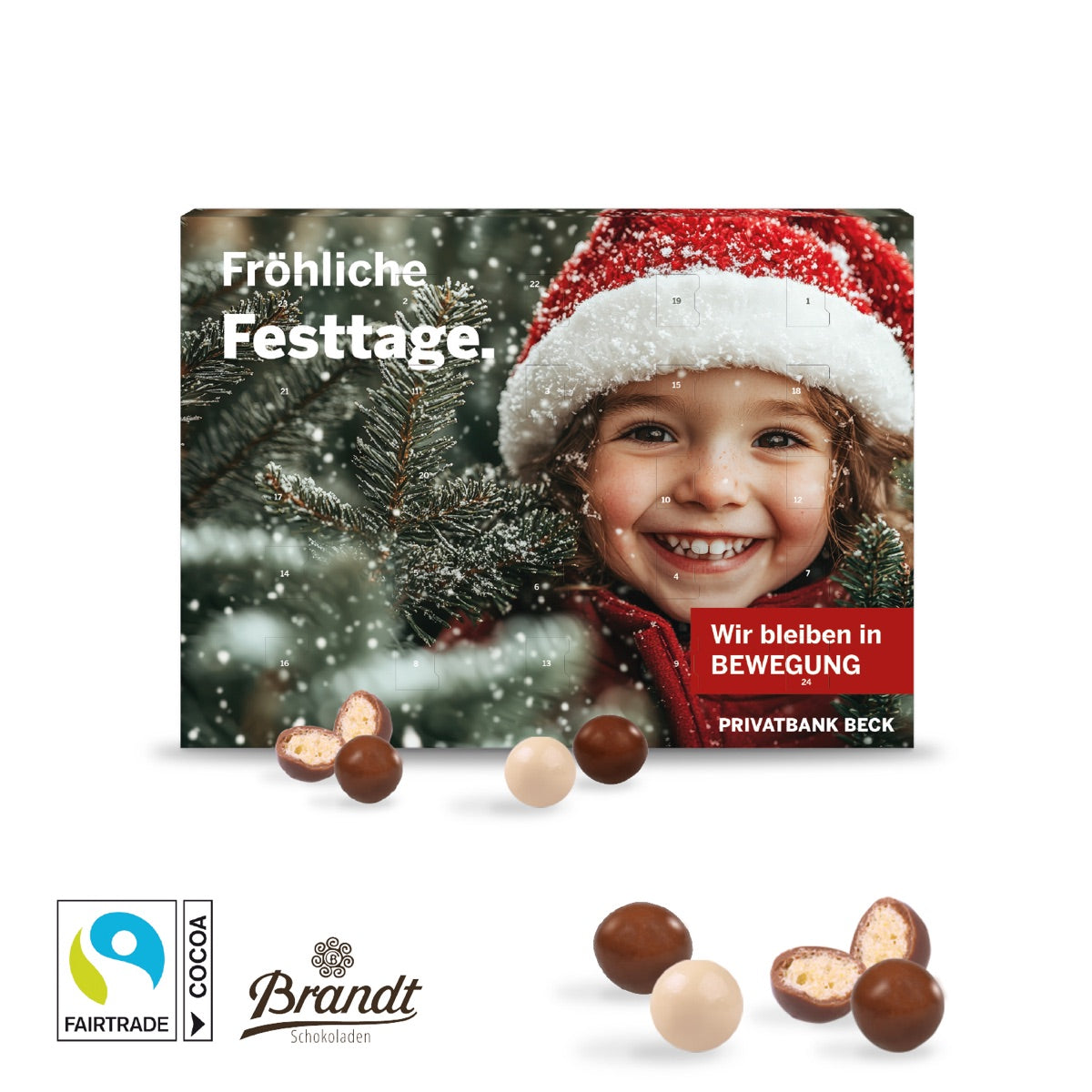 Wand Adventskalender mit Brandt Knusperkugeln