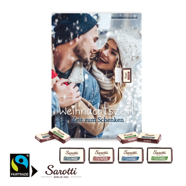Wand Adventskalender Sarotti Business Exklusiv mit Logo bedrucken