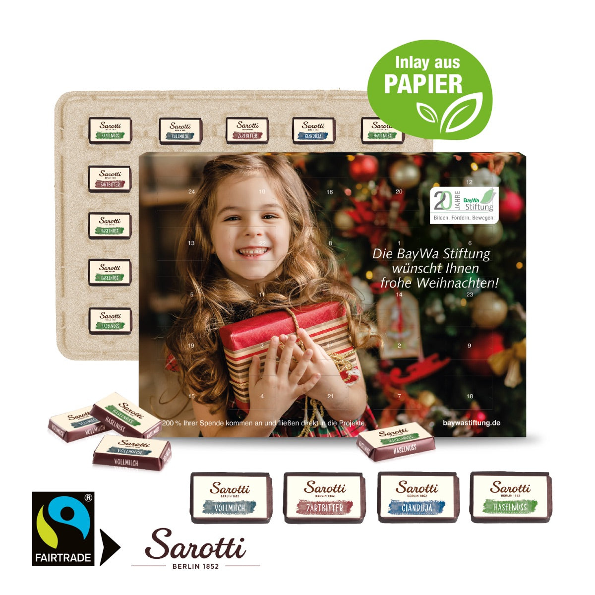 Wand Adventskalender Sarotti Business Exklusiv, Inlay aus Papier