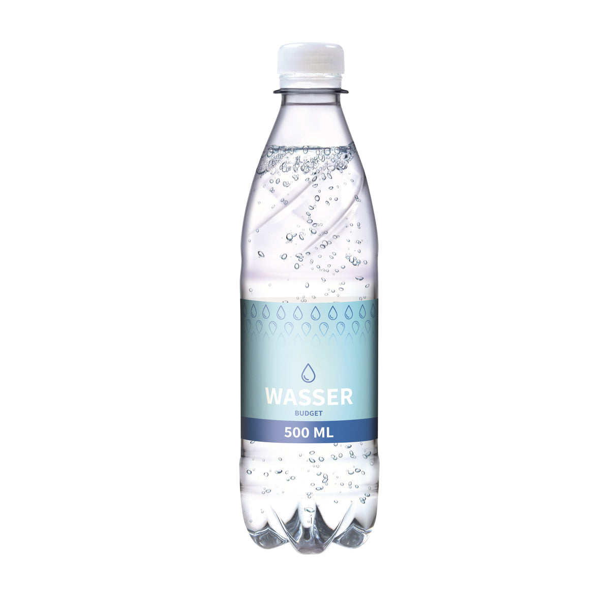 Wasser 500 ml PET Flasche mit Papieretikett – Spritzig