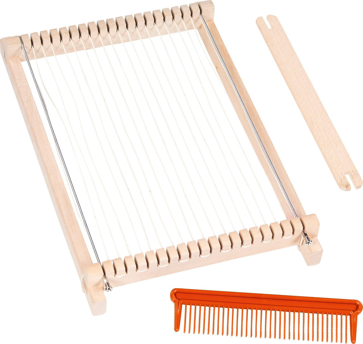 Webrahmen 17 cm aus Holz und Metall mit Webkamm – weitere Ansicht