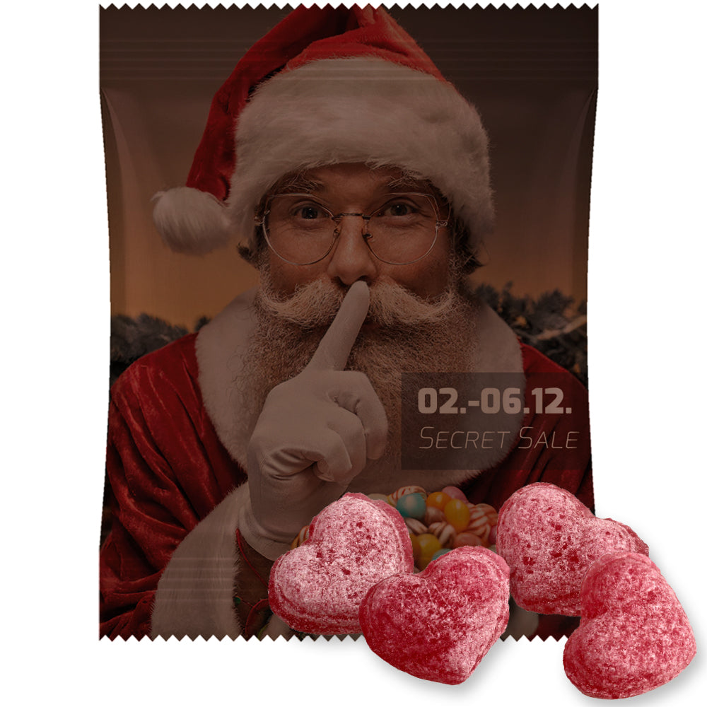 Weihnachtsmandeln in der Midi Tüte – Glühwein Herzen, ca. 17 g