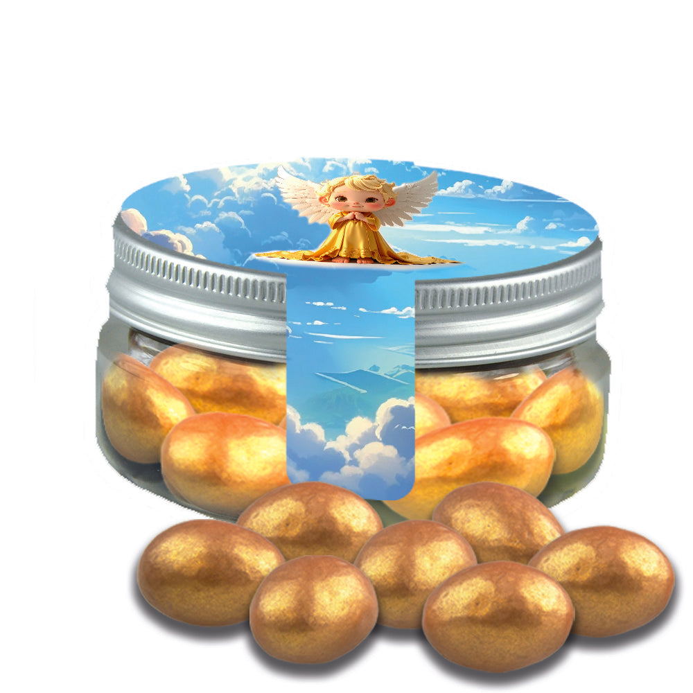 Weihnachtsnaschmischung in der kleinen Dose – Goldene Salted Caramel Mandeln, ca. 63 g
