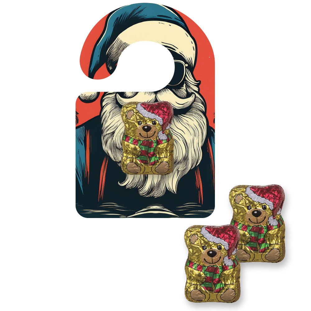 Weihnachtsschokolade auf dem Flyer zum Aufhängen – Schoko Weihnachtsbärchen, ca. 7 g