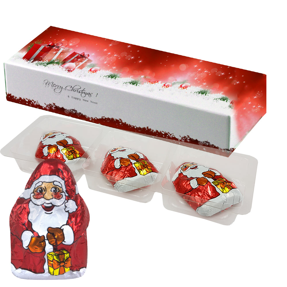 Weihnachtsschokolade in der Faltschachtel – Mini Schoko Weihnachtsmänner, ca. 20 g